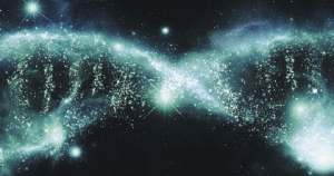 Curving DNA molecule made out of star dust