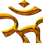 Sanskrit spelling of Om in brass. - Miracles Vindicated Scientifically