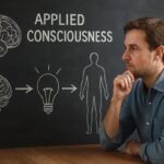 A thoughtful man reflecting on applied consciousness and the use of awareness to shape human behavior and potential.