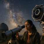 Person working on a computer while addressing Nancy Grace Roman Space Telescope