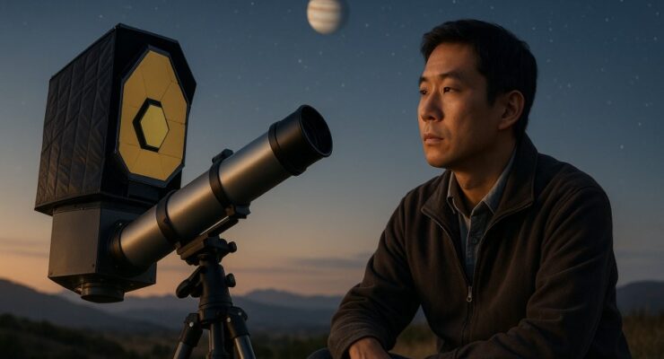 Person working on a computer while addressing Roman Space Telescope