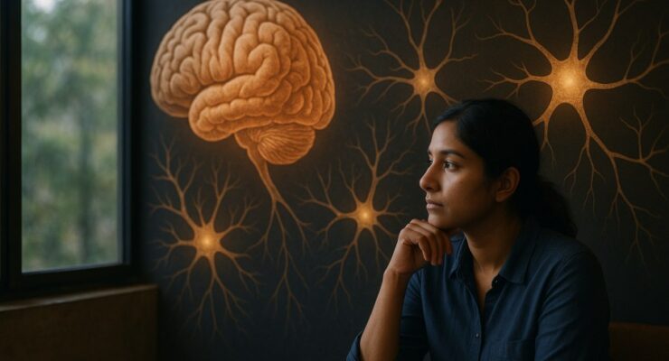 Person working on a computer while addressing regenerative astrocytes