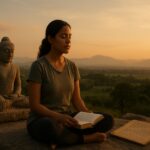 Person working on a computer while addressing samadhi meaning